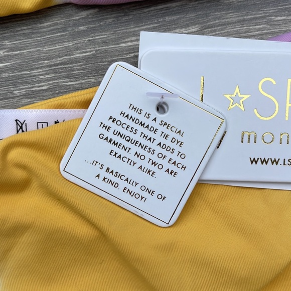 L*Space Lizzie Bikini Top & Sandy Bottoms, diagonal sunburst - Picture 12 of 15